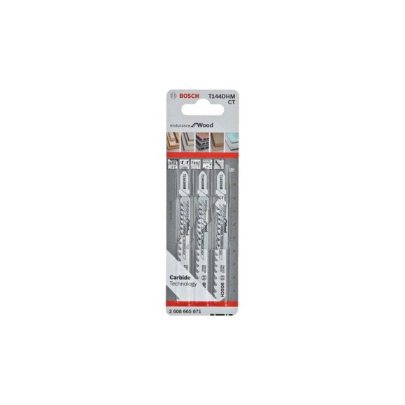 Пилки для лобзика T144DHM по дереву (100 мм; 3 шт.) Bosch 2608665071