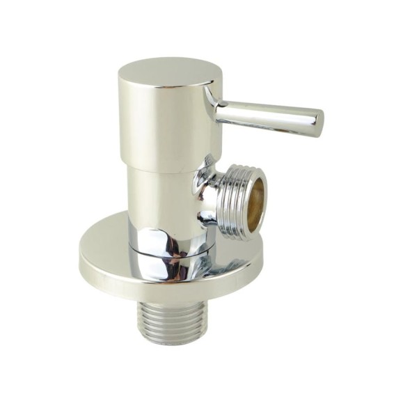 Угловой кран Veragio Sbortis 1/2", круглый, с отражателем, хром VR.SBR-8222.CR