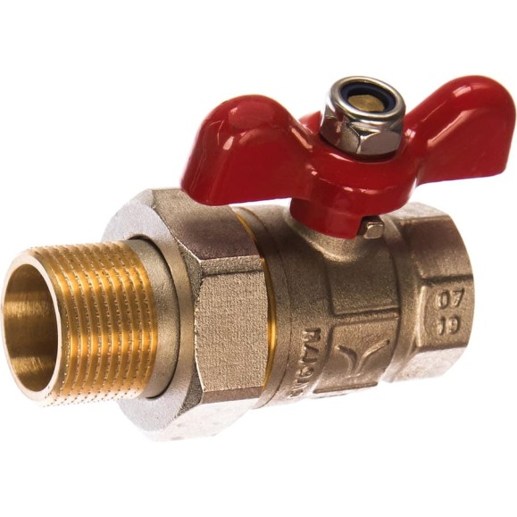 Полнопроходной шаровой кран PRO AQUA со сгоном ручка бабочка, Н-В 1 FWB65-m25-f25x Полнопроходной шаровой кран PRO AQUA со сгоном ручка бабочка, Н-В 1 FWB65-m25-f25x