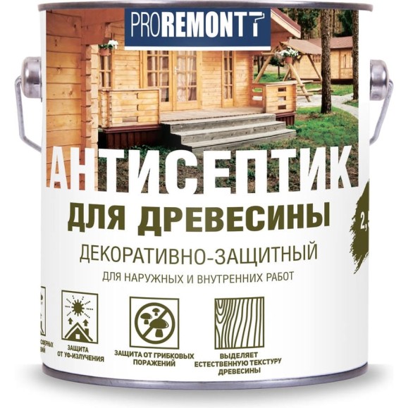 Антисептик Proremontt деревозащитное средство палисандр 2,5 л Лк-00004631 Антисептик Proremontt деревозащитное средство палисандр 2,5 л Лк-00004631