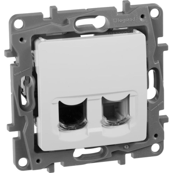 Розетка Legrand двойная RJ11+RJ45 категория 5e UTP Legrand Etika белый 672252