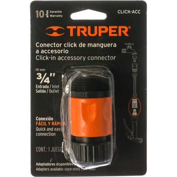 Коннектор для шланга быстрозащелкивающийся Truper CLICK-ACC 12722