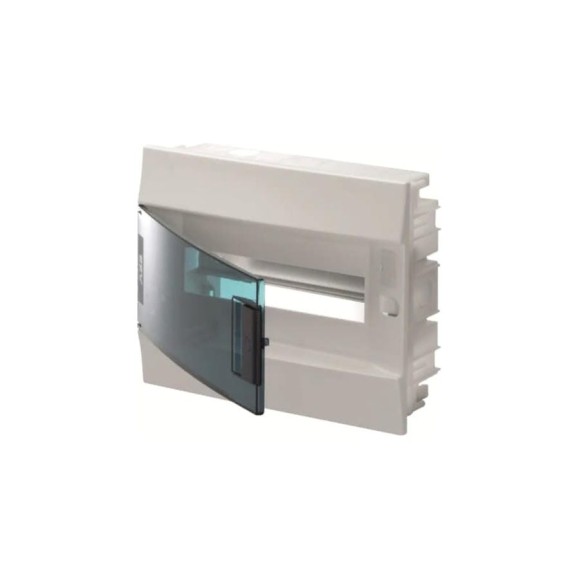 Бокс в нишу ABB Mistral41 12М 850 зеленая дверь, без клемм, белый 1SLM004100A1403