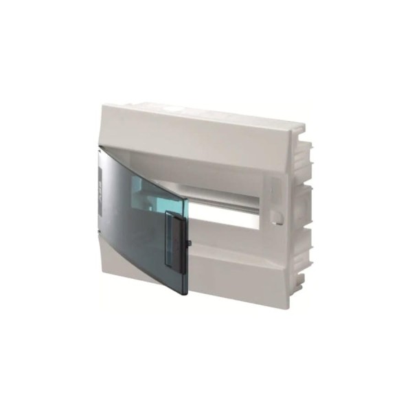 Бокс в нишу ABB Mistral41 12М 850 зеленая дверь, без клемм, белый 1SLM004100A1403