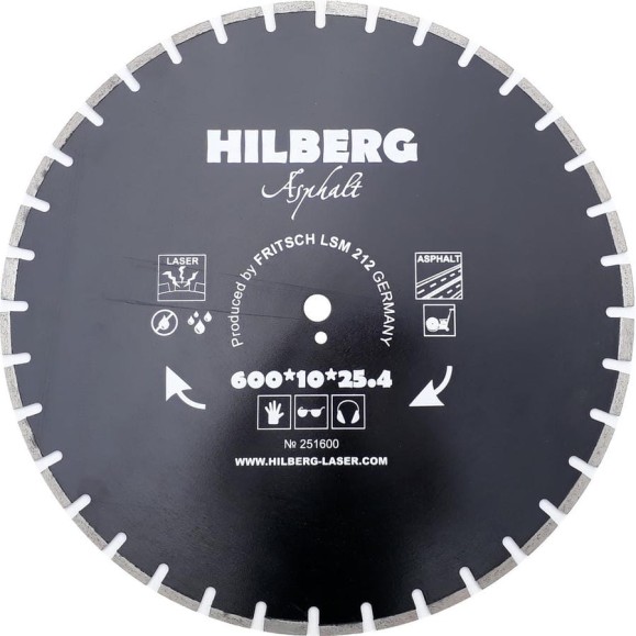 Диск алмазный отрезной Hilberg 600x25.4 Hard Materials Laser Asphalt HM313