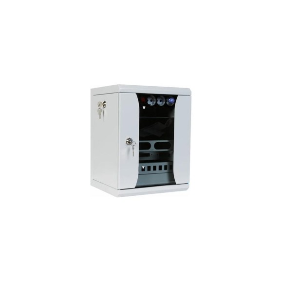 Телекоммуникационный настенный шкаф ЦМО 8U 420х320х310 стеклянная дверь сварной серый ШРН-8.255-10