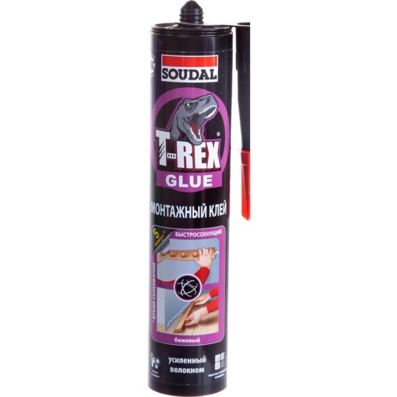 Монтажный клей SOUDAL T-REX Быстросохнущий 380 г violet old 134922