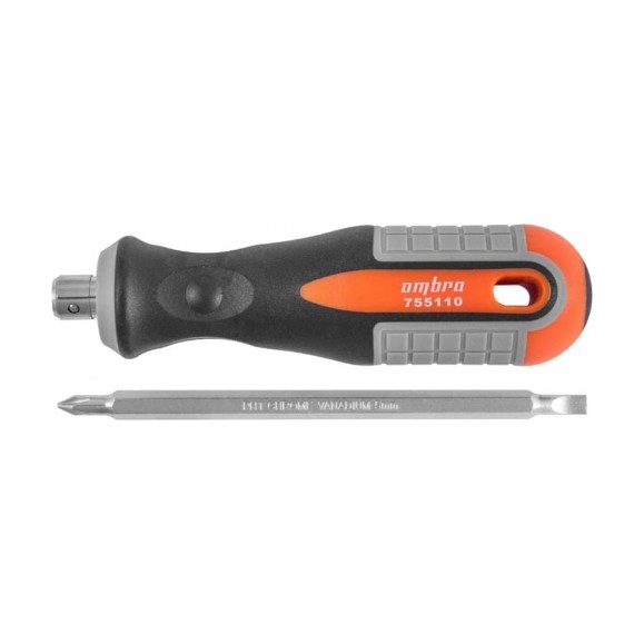 Стержневая двусторонняя отвертка Ombra ROUND GRIP РН1,SL5x100 мм 755110 55774 Стержневая двусторонняя отвертка Ombra ROUND GRIP РН1,SL5x100 мм 755110 55774