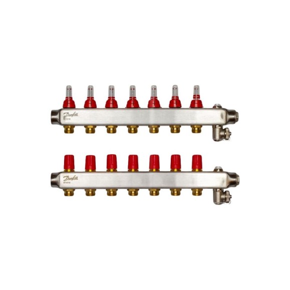 Коллекторы Danfoss SSM-7F с расходомерами 7 контуров 088U0757 Коллекторы Danfoss SSM-7F с расходомерами 7 контуров 088U0757