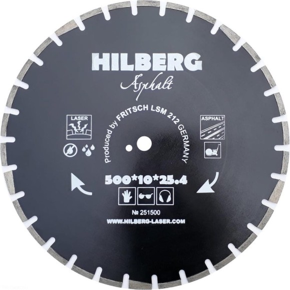 Диск алмазный отрезной Hilberg 500x25.4 Hard Materials Laser Asphalt HM311