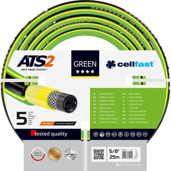 Садовый шланг Cellfast GREEN ATS2 5/8'', 25 м 15-110 Садовый шланг Cellfast GREEN ATS2 5/8'', 25 м 15-110