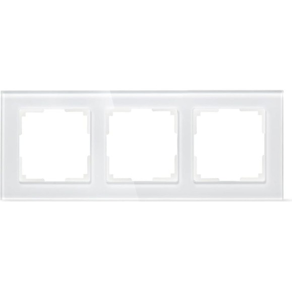 Рамка Smartbuy 3-местная стекло белая Нептун SBE-05w-Glass-FR-3