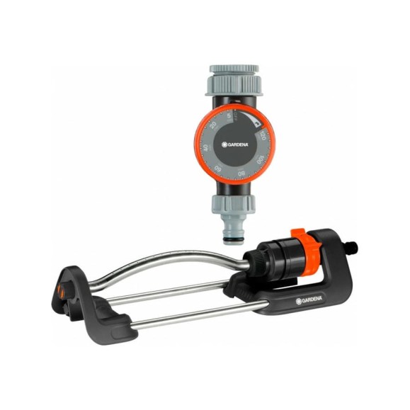 Комплект: осциллирующий дождеватель Aqua S, таймер подачи воды Gardena 18701-34.000.00 Комплект: осциллирующий дождеватель Aqua S, таймер подачи воды Gardena 18701-34.000.00