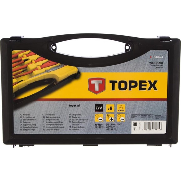 Набор отверток 1000В 8 шт TOPEX 39D674
