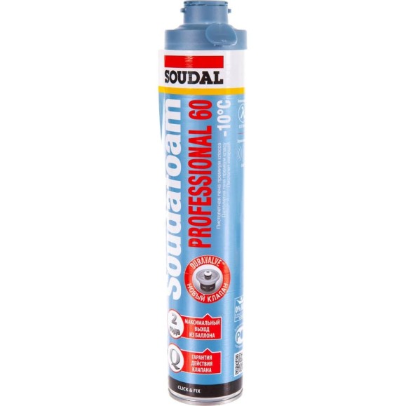 Зимняя пистолетная пена SOUDAL Соудафоам Профессионал Клик&Фикс 60 115004 Зимняя пистолетная пена SOUDAL Соудафоам Профессионал Клик&Фикс 60 115004