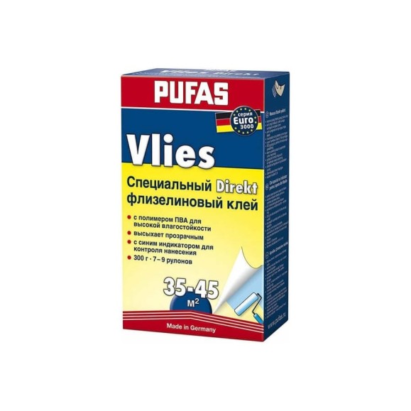 Обойный флизелиновый клей Pufas Индикатор 0,3кг тов-044558 Обойный флизелиновый клей Pufas Индикатор 0,3кг тов-044558
