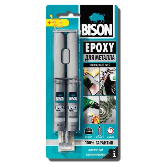 Клей BISON EPOXY METAL CRD 24ML 6307222