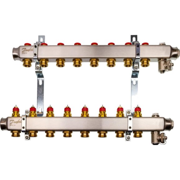 Комплект коллекторов Danfoss SSM-8 с кронштейнами для 8 контуров 088U0978 Комплект коллекторов Danfoss SSM-8 с кронштейнами для 8 контуров 088U0978