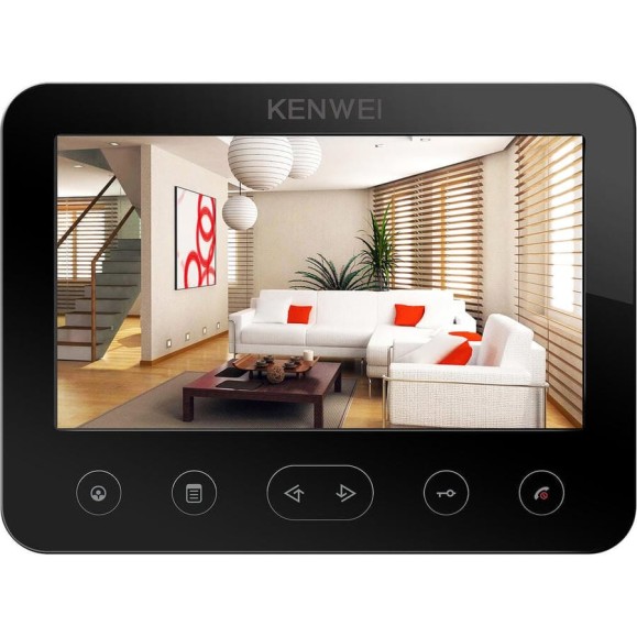 Цветной монитор видеодомофона без трубки (черный) Kenwei hands-free KW-E706FC-W100 CC000001052