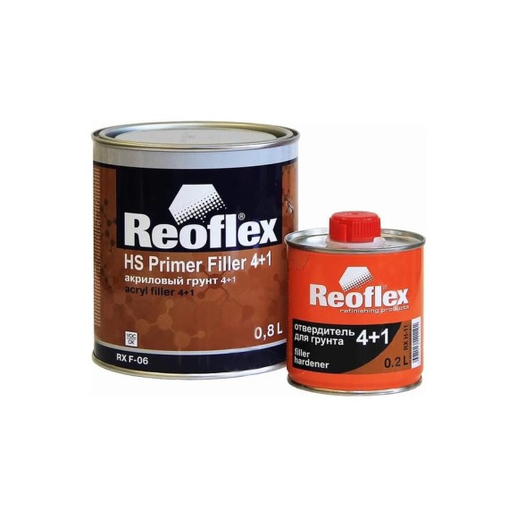 Акриловый грунт Reoflex 4+1 0.8 л, белый RX F-06/800 W Акриловый грунт Reoflex 4+1 0.8 л, белый RX F-06/800 W