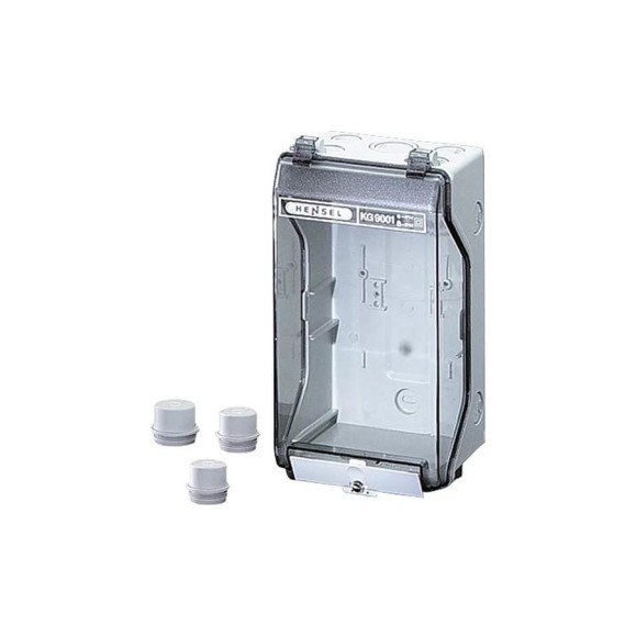 Пустой бокс HENSEL 253x136x115 IP55/IP65 пластиковый прозрачная пломбируемая дверь серый 3300139