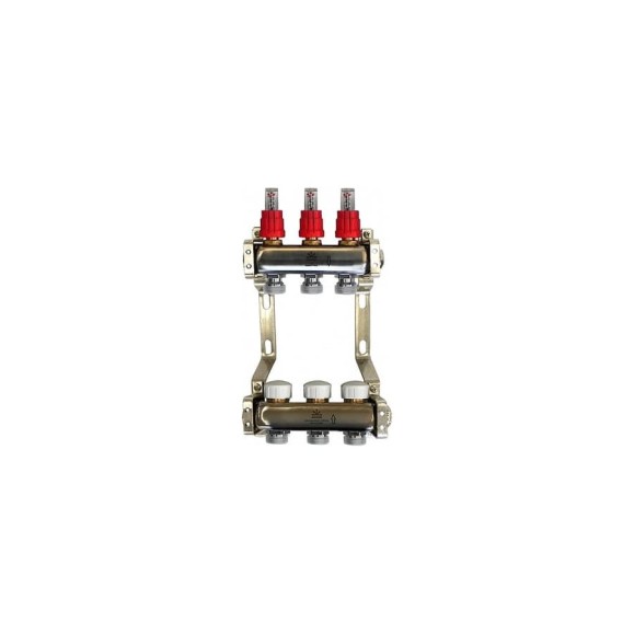 Коллекторный блок для теплого пола 1x3/4EU отв.-3 Gekon GK 74103