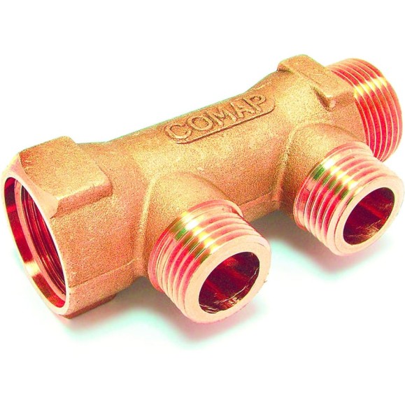 Коллектор COMAP 3/4" НР-ВР, 35 мм, с ниппелями, латунь, In1"-Out1/2 НР-4 9532344 Коллектор COMAP 3/4" НР-ВР, 35 мм, с ниппелями, латунь, In1"-Out1/2 НР-4 9532344