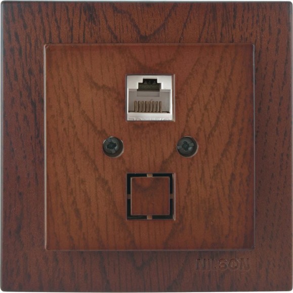 Розетка NILSON 1СП комп орех Touran wood 24271044