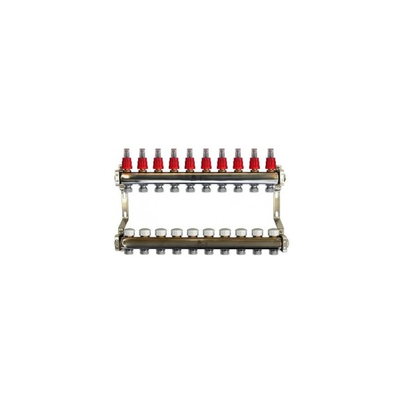 Коллекторный блок для теплого пола 1x3/4EU отв.-10 Gekon GK 74110