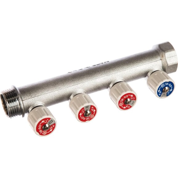 Сантехнический коллектор 1"х3/4"х4 TE-SA 203TG50-065-04