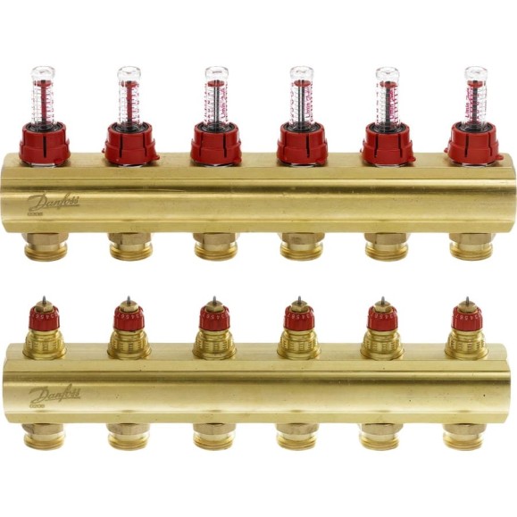 Коллекторы Danfoss FHF-6F с расходомерами для 6 контуров 088U0526 Коллекторы Danfoss FHF-6F с расходомерами для 6 контуров 088U0526