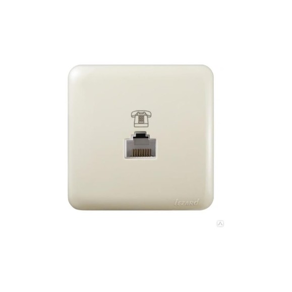 Розетка Lezard, VIOLA, телефонная, евро, кремовый, 751-0300-137
