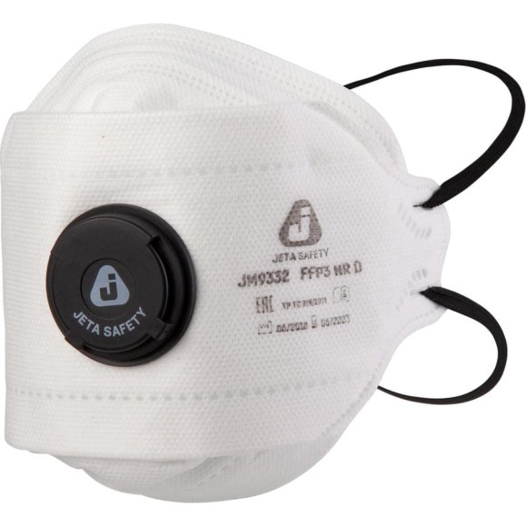 Фильтрующая складная полумаска с клапаном выдоха Jeta Safety JM9332 10 шт/уп