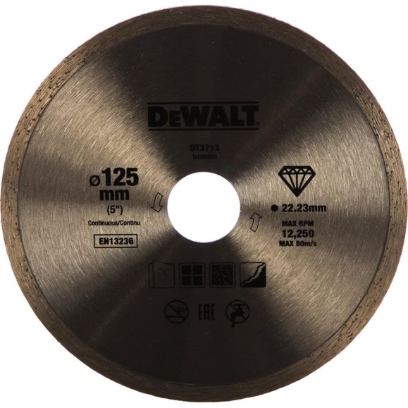 Диск алмазный 125х22.2 мм DEWALT DT3713 Диск алмазный 125х22.2 мм DEWALT DT3713