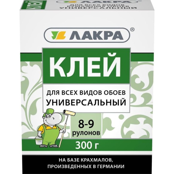 Универсальный клей для всех видов обоев Лакра 300 г Лк-00003800 Универсальный клей для всех видов обоев Лакра 300 г Лк-00003800