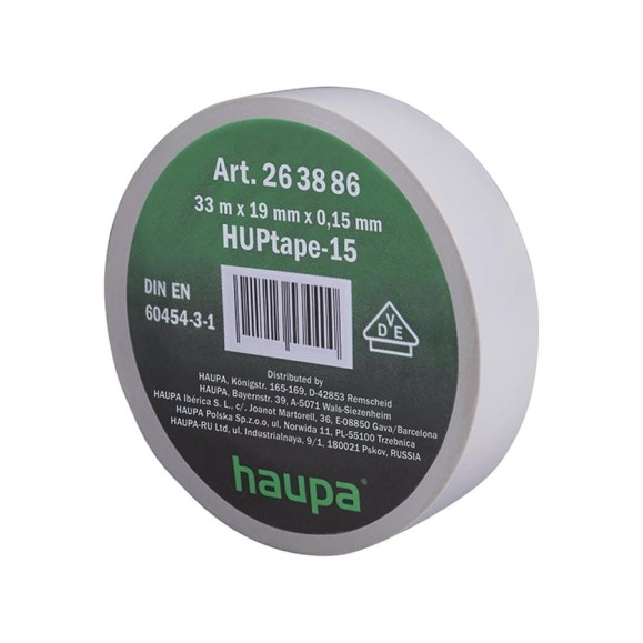 Изолента ПВХ HAUPA 19 мм x 33 м, цвет серый 263886