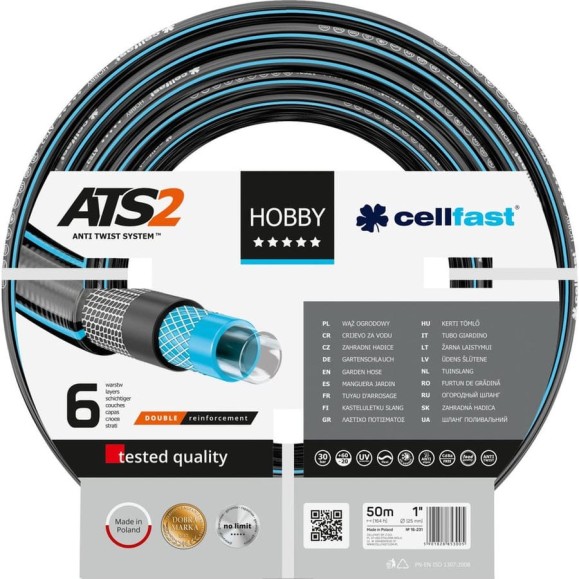 Садовый шланг Cellfast HOBBY ATS2 1'', 50 м 16-231 Садовый шланг Cellfast HOBBY ATS2 1'', 50 м 16-231