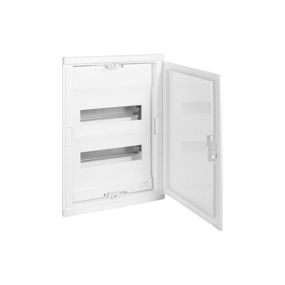 Щит Legrand встраиваемый Nedbox со скругленной дверью белой RAL 9010 2 рейки 24+4 модуля 001412 Щит Legrand встраиваемый Nedbox со скругленной дверью белой RAL 9010 2 рейки 24+4 модуля 001412