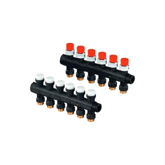Коллектор Uponor с клапанами Vario Plus пластиковый, выходы 6X 3/4 Евроконус 1030582 Коллектор Uponor с клапанами Vario Plus пластиковый, выходы 6X 3/4 Евроконус 1030582