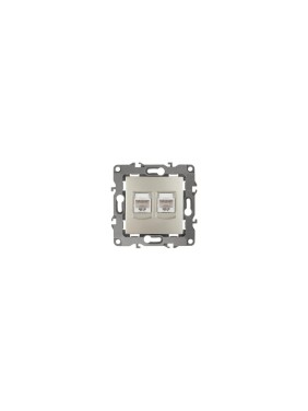 Информационная двойная розетка ЭРА 12-3108-04 2XRJ45, IP20, 12, шампань Б0014732