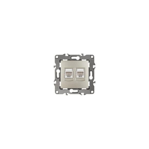 Информационная двойная розетка ЭРА 12-3108-04 2XRJ45, IP20, 12, шампань Б0014732