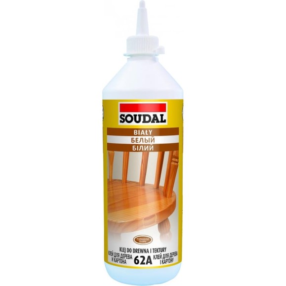Белый клей для дерева SOUDAL 62А на основе ПВА дисперсии 250 мл D2 107656