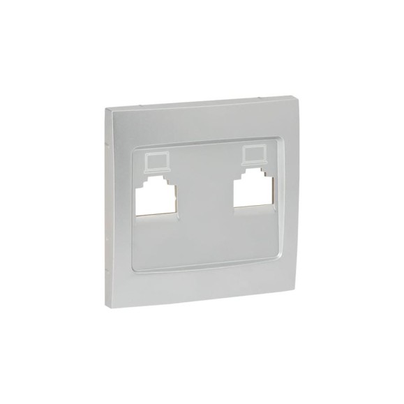Лицевая панель 2-местной розетки EKF PROxima Валенсия, RJ-45, сталь ESK02-L-035-30