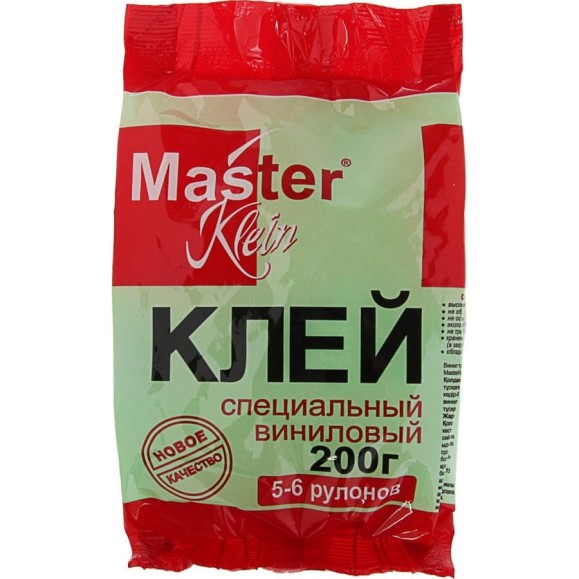 Обойный специальный виниловый клей Master Klein 200гр мягк.пачка 11603227 Обойный специальный виниловый клей Master Klein 200гр мягк.пачка 11603227