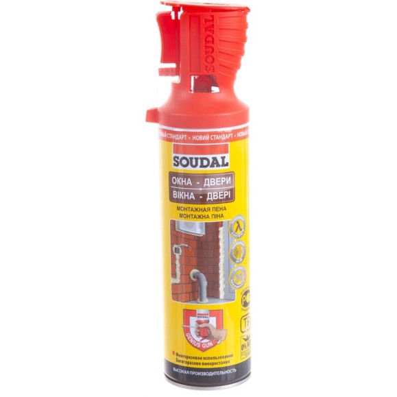 Монтажная пена SOUDAL окна двери GENIUS GUN 500 мл 134519