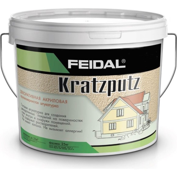 Декоративная штукатурка шуба под терку Kratzputz 25 кг Feidal 20127