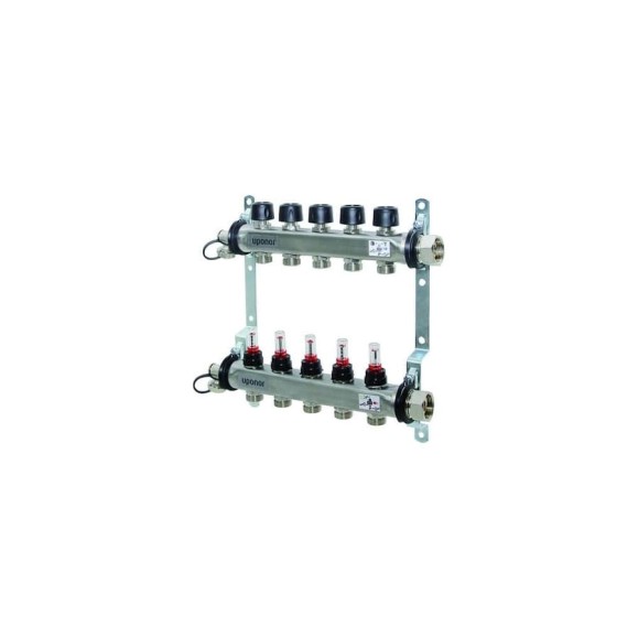 Коллектор Uponor с расходомерами Vario S стальной, выходы 12X3/4 Евроконус 1086548 Коллектор Uponor с расходомерами Vario S стальной, выходы 12X3/4 Евроконус 1086548
