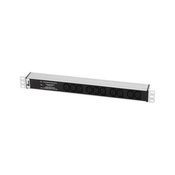 Блок розеток REM, Rem-10, без шнура с фильтром и индикатором, 10 IEC, 60320, C13, 19 R-10-10C13-FI-440-Z