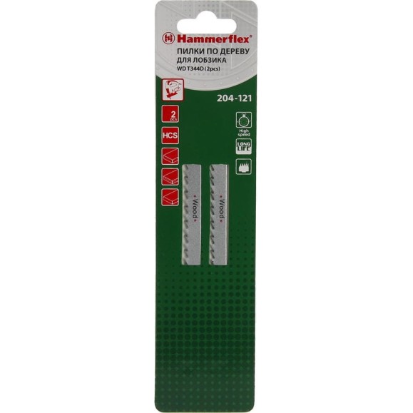 Пилка Flex JG WD (2 шт; 152 мм; шаг 4 мм; HCS) для лобзика T344D HAMMER 62717 204-121