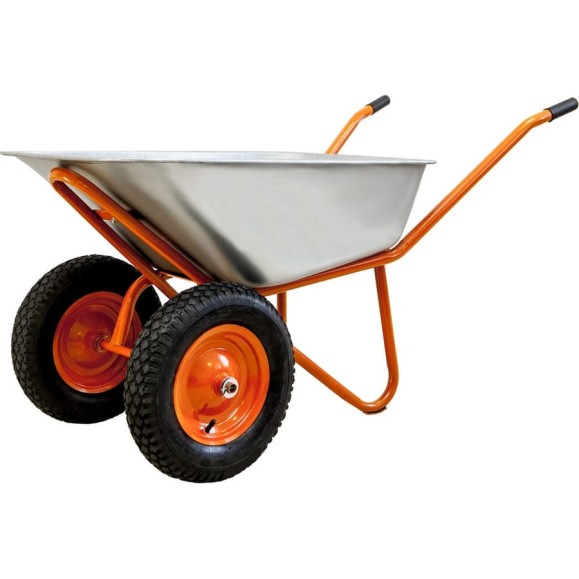 Строительная тачка KAM-tools WB 6418S 2-х кол 95л. оц. надув Р 022111